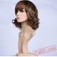 Short Curly Brown & Gold Wigs for Women