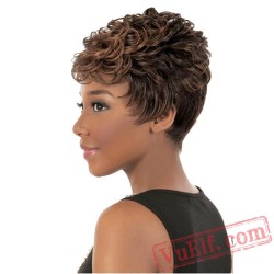 Gold Short Puffy Wigs for Women