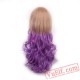 Peach & Purple Long Curly Wigs for Women