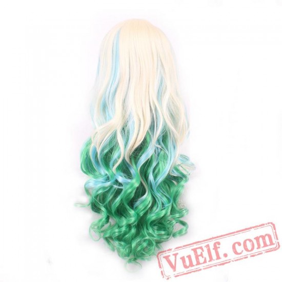 Gold & Green Cosplay Wigs for Women