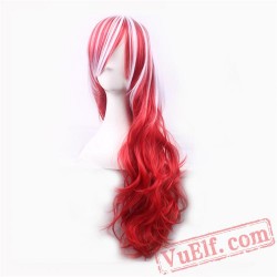 Red & White Cosplay Wigs for Women