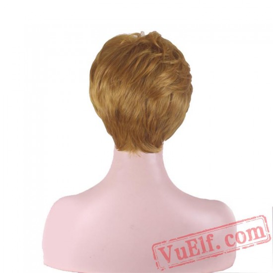 Fashion Puffy Gold Short Wigs for Women