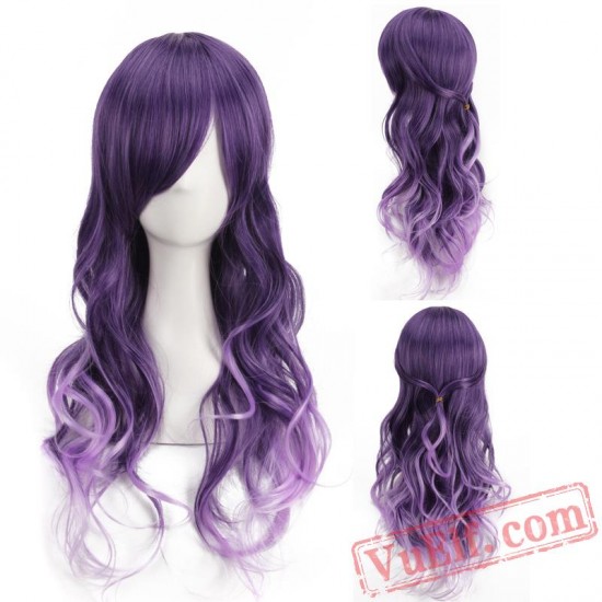 Long Curly Purple Cosplay Wigs for Women