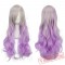 Long Curly Sliver & Purple Cosplay Wigs for Women