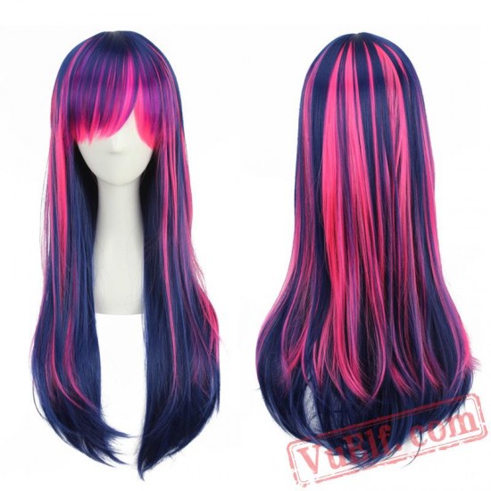 Colored Long Straight Lolita Wigs for Women