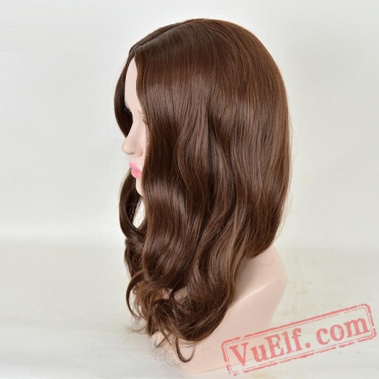 Brown Long Curly Wigs for Women