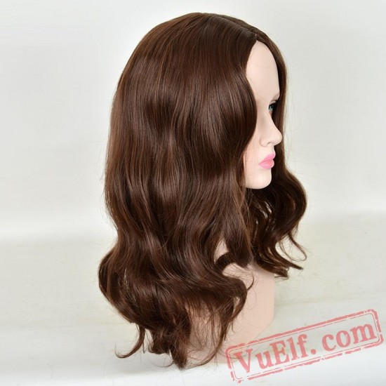 Brown Long Curly Wigs for Women