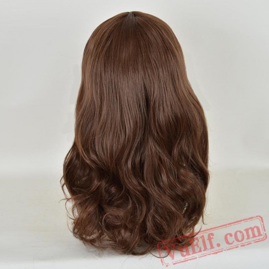 Brown Long Curly Wigs for Women