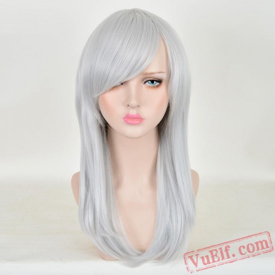 Long Straight Sliver Wigs for Women