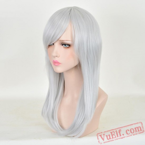 Long Straight Sliver Wigs for Women