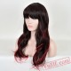 Red & Black Long Curly Wigs for Women