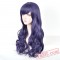 Purple Long Curly Wigs for Women