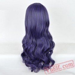 Purple Long Curly Wigs for Women