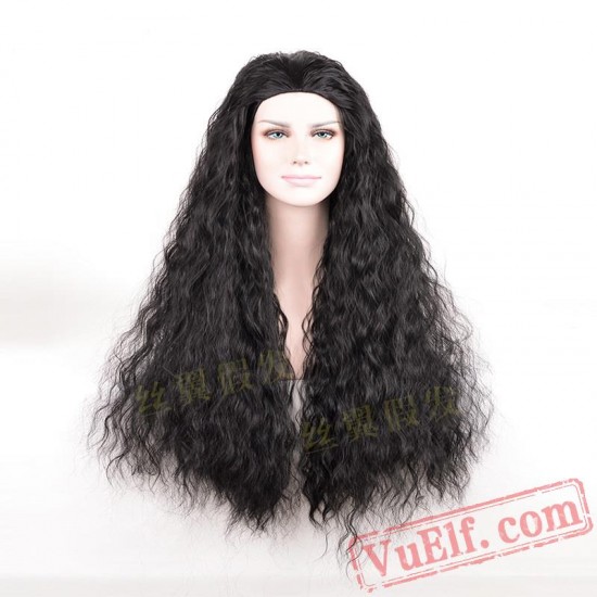 Black & Brown Long Curly Wigs for Women