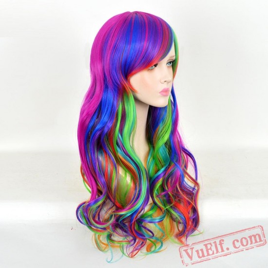 Long Curly Colored Wigs for Women