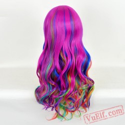 Long Curly Colored Wigs for Women