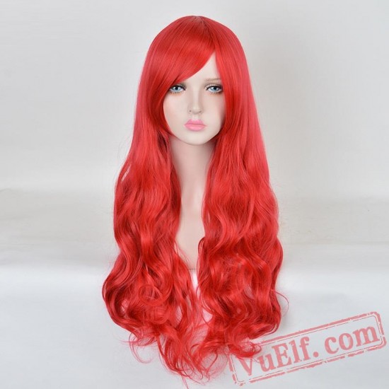 Red Long Curly Cosplay Wigs for Women