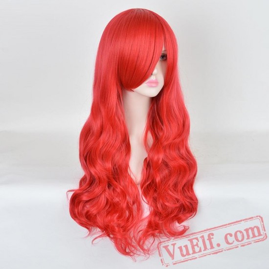 Red Long Curly Cosplay Wigs for Women