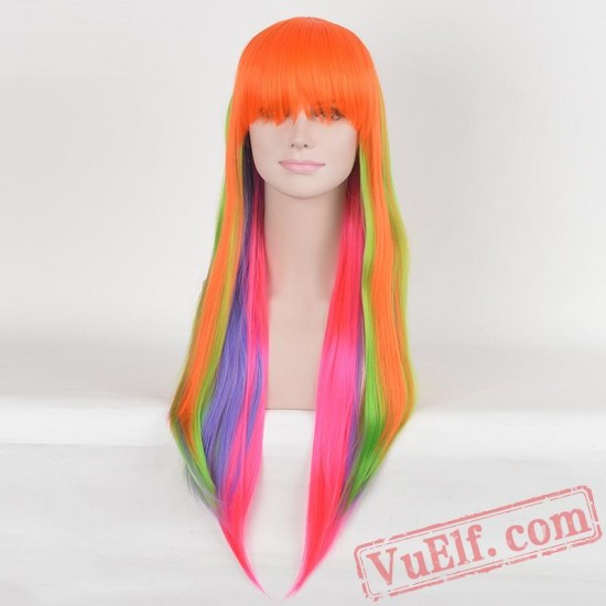 Colored Long Straight Wigs for Women