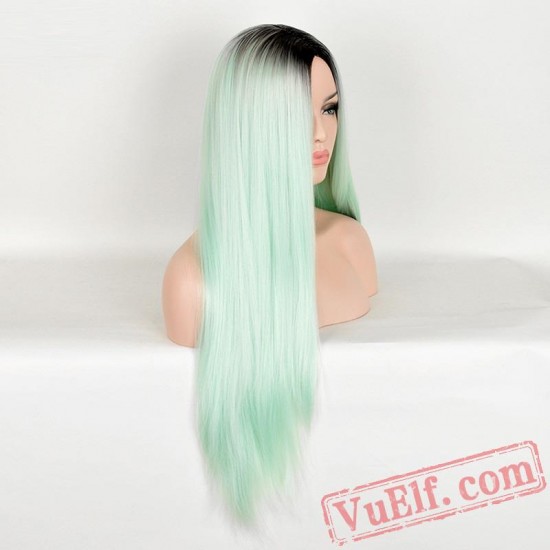 Straight Green Wigs for Women