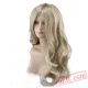 Gold Long Curly Cosplay Wigs for Women