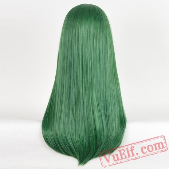 Green Long Straight Wigs for Women