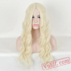 Long Gold Curly Wigs for Women