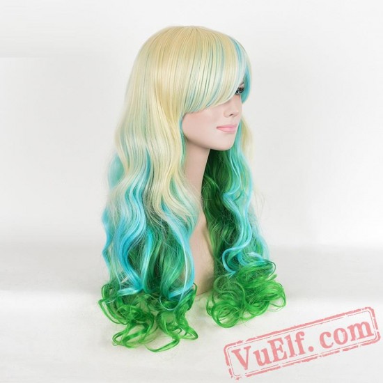 Long Curly Colored Wigs for Women