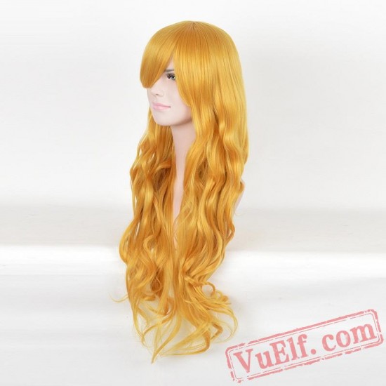 Yellow Curly Wigs for Women
