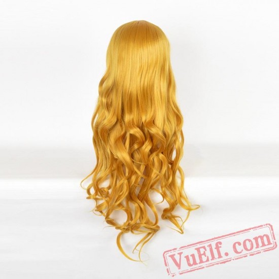 Yellow Curly Wigs for Women