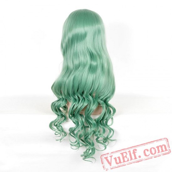 Long Curly Green Wigs for Women