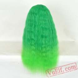 Green Long Curly Wigs for Women