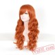 Red & Brown Long Curly Wigs for Women