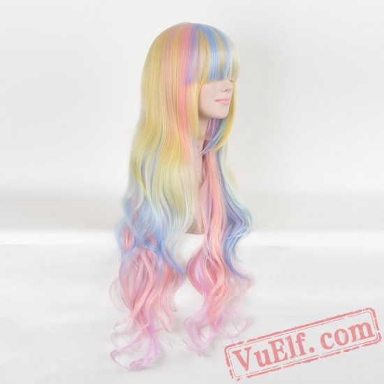 Long Curly Colored Wigs for Women