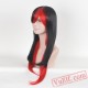 Black & Red Long Straight  Wigs for Women