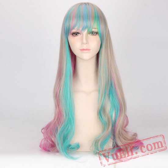 Long Curly Colored Wigs for Women