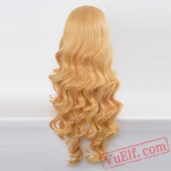 Long Curly Gold Wigs for Women