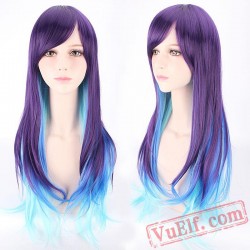 Purple & Blue Long Curly Lolita Wigs for Women
