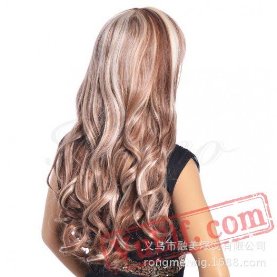 Brown Long Curly Wigs for Women