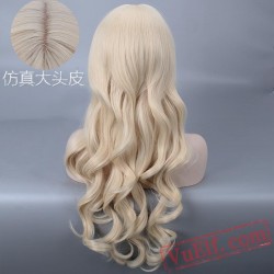 Long Curly Gold Wigs for Women