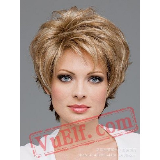 Short Curly Puffy Wigs for Women