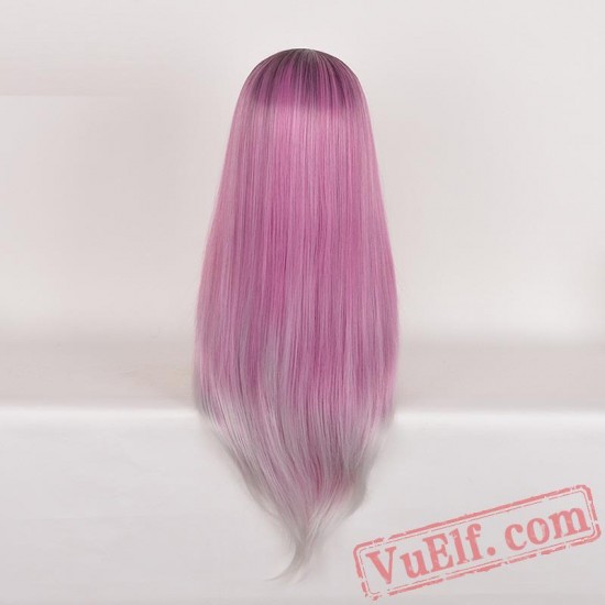 Colored Long Straight Cosplay Wigs for Women