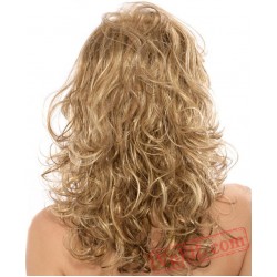 Gold Long Curly Wigs for Women