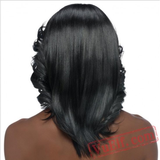 Black Women Mid-length Wigs