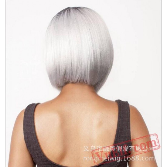 Black & White Short Wigs for Women