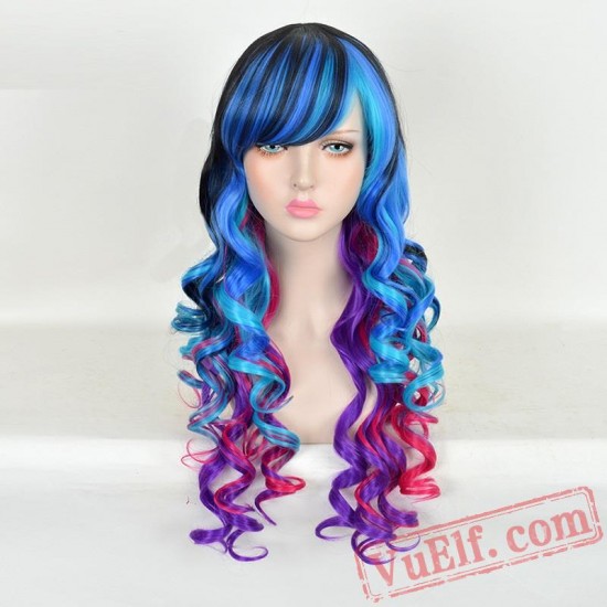 Long Curly Colored Cosplay Wigs for Women