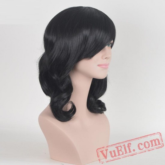 Black Short Curly Wigs for Women