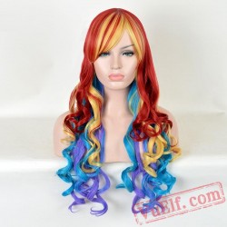 Colored Long Curly Cosplay Wigs for Women