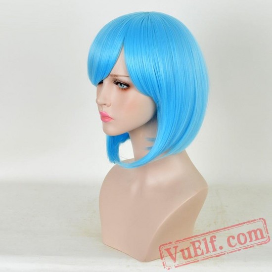 Blue Short Straight Cosplay Wigs for Women