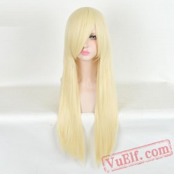 Gold Long Curly Cosplay Wigs for Women